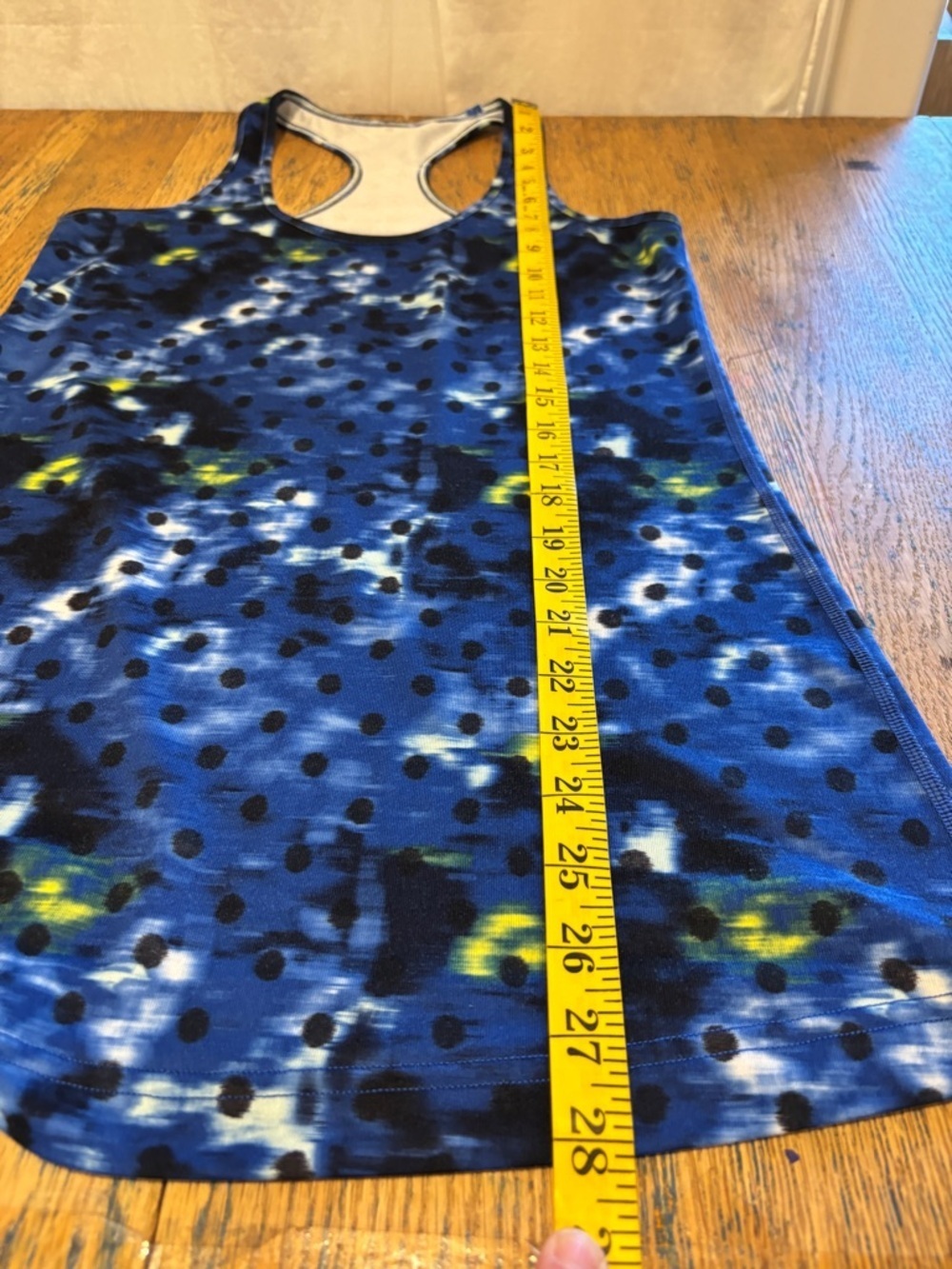 LULULEMON Blue Pattern Racerback Tank Top Size S - Picture 5 of 6